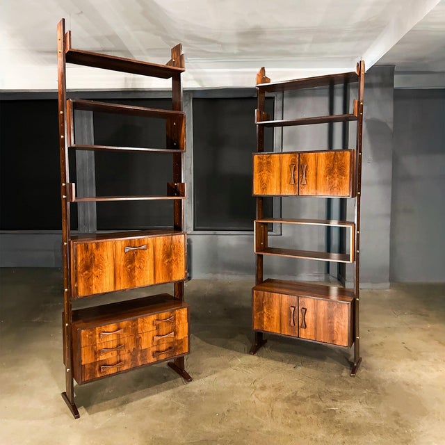 Modular Brazilian Rosewood Shelving Unit by Ernesto Hauner, Brazil, 1960s - Lot 182A For Sale - Image 9 of 12