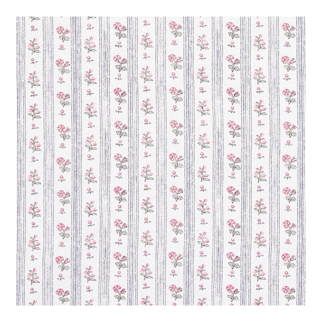 Sample - Schumacher Cabanon Stripe Fabric in Rose For Sale