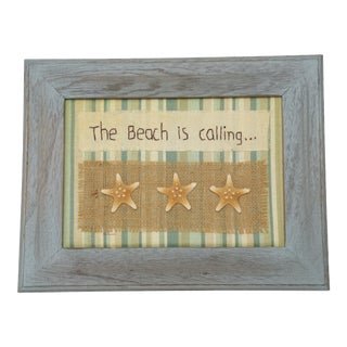 Nautical textile art The Beach is Calling For Sale