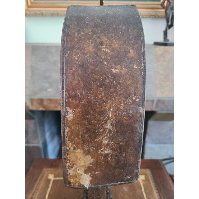 Yellow Antique Art Deco Crackle Glass Table Lamp With Mica Shade For Sale - Image 8 of 18
