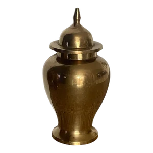 Polished Brass Lidded Urn