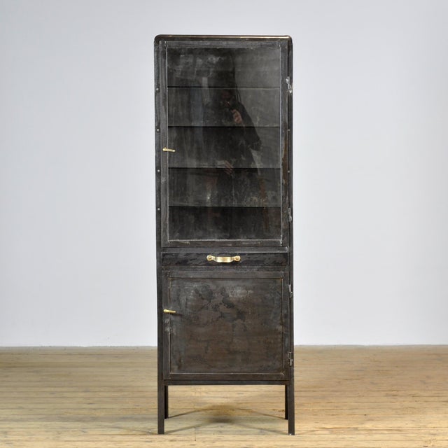 Industrial Polished Iron Medical Cabinet, 1950s For Sale - Image 3 of 13