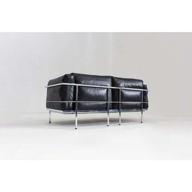 LC2 Two-Seater Sofas by Le Corbusier for Alivar, 1980s, Set of 2 For Sale - Image 6 of 15