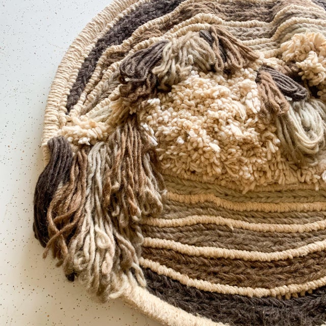 Vintage Brown Mid Century Modern Handmade Wall Art Hanging Sculptural For Sale - Image 4 of 8