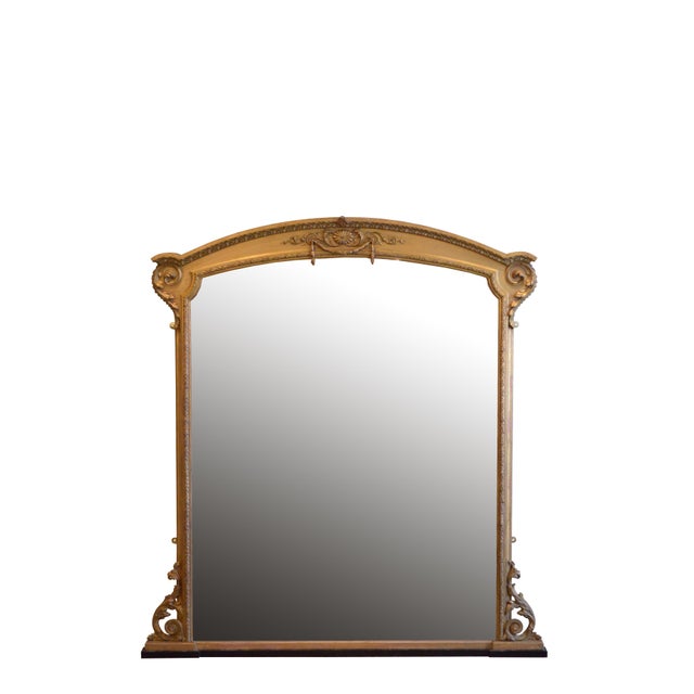 Large Victorian Giltwood Arched Overmantel Mirror, 1850 For Sale - Image 15 of 15
