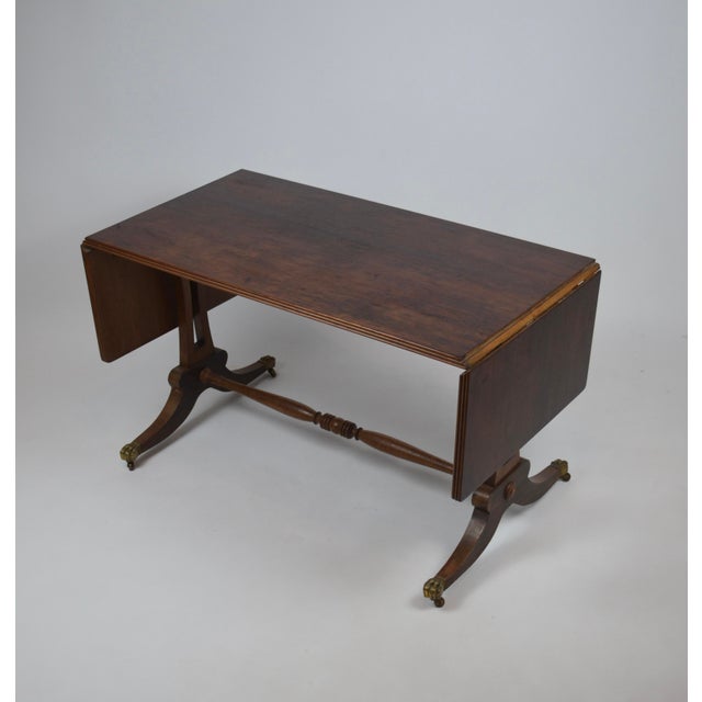 1920s Regency Revival British Coffee Table with Brass Paw Feet, 1920s For Sale - Image 5 of 13