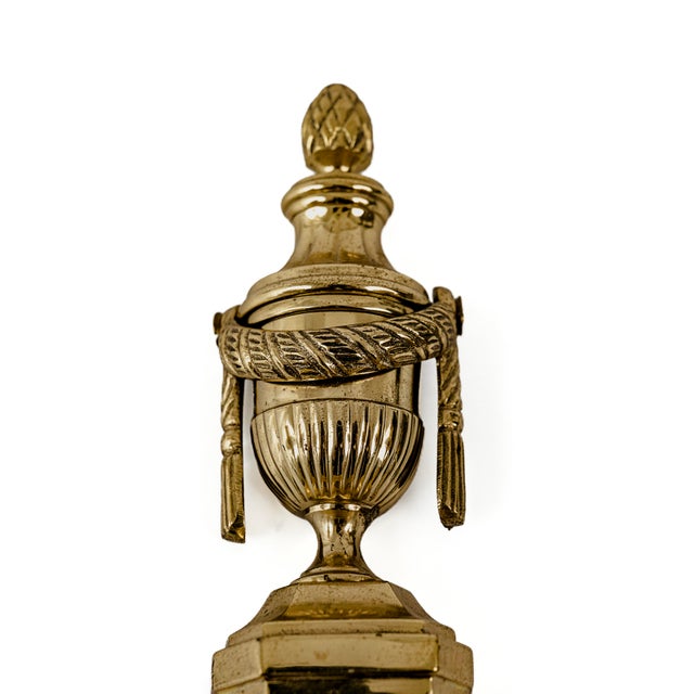 French Neoclassical Style Bronze/Brass Two-Arm Wall Sconces Set of 2 For Sale - Image 4 of 15
