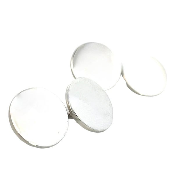 1990s Pair of Tiffany & Co Estate Cufflinks Silver For Sale - Image 4 of 6