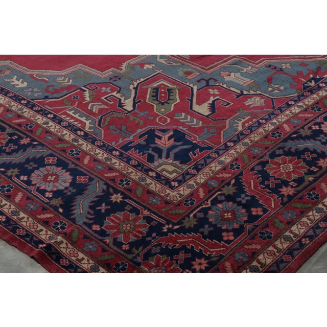 Textile Antique Turkish Isparta Rug With Red Open Field and Medallion | Rug and Kilim For Sale - Image 7 of 10