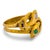 1900 - 1909 1900-1909 Victorian Old European Cut Diamond Emerald 18k Yellow Gold Snake Ring, Size 8.25 For Sale - Image 5 of 6