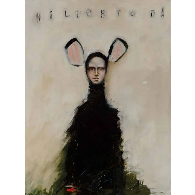 Wood Hildebrand, Abstract Figurative, Animal-Human, 2015, Soft Background Oil on Canvas For Sale - Image 7 of 7