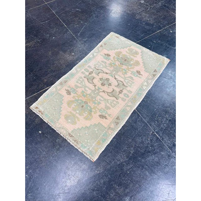 Early 21st Century Turkish Mini Rug Oriental Hand Knotted Vintage Rug 1'9" x 2'11" #17947 For Sale - Image 5 of 8