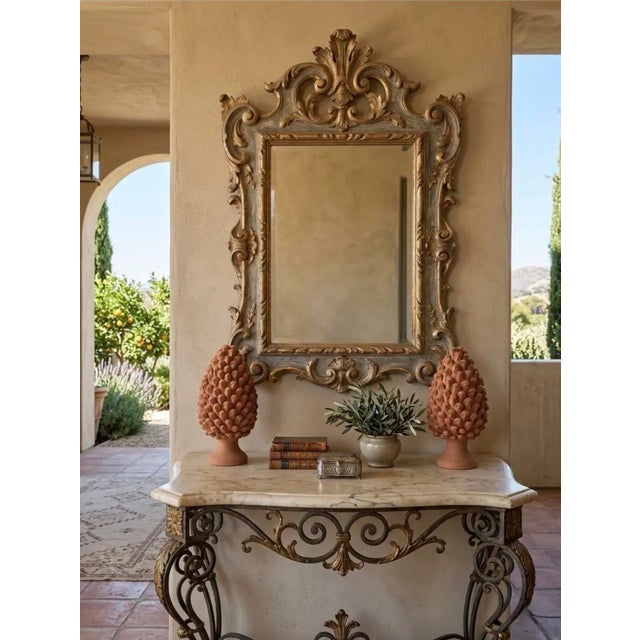Terra Cotta Pair of Hand-Finished Terracotta Pine Cone Finials For Sale - Image 8 of 12