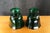 Glass 2 Currey and Company Columbia Collection Emerald Green Faceted Glass Vases Pair For Sale - Image 7 of 8