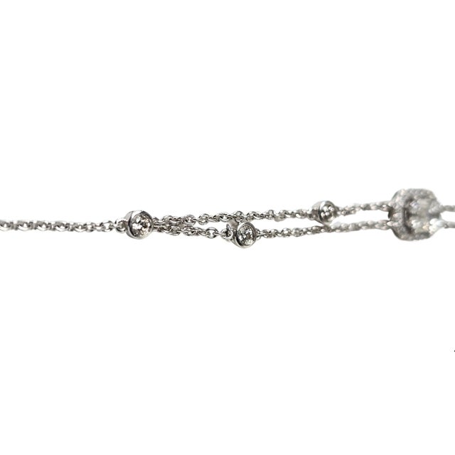 Elegant 18k White Gold Bracelet With 1 Ct Natural White Diamonds, 5 Grams For Sale - Image 4 of 7
