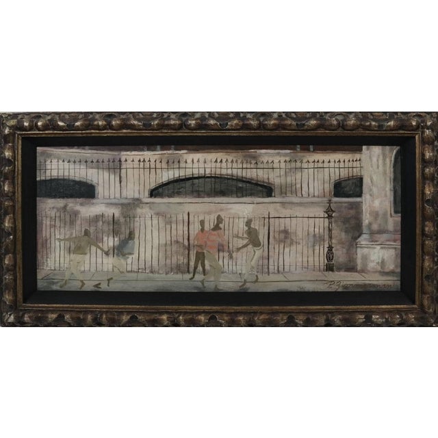 Paul Zimmerman, Social Realist Street Scene of Youth at Play (African American) For Sale