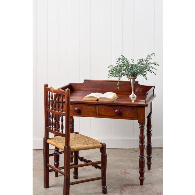 English 19th Century 2-Drawer Mahogany Desk/Wash Stand For Sale - Image 3 of 15