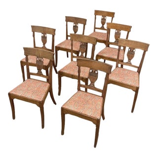 Set of Eight 18th Century Swedish Gustavian Neoclassical Dining Chairs For Sale