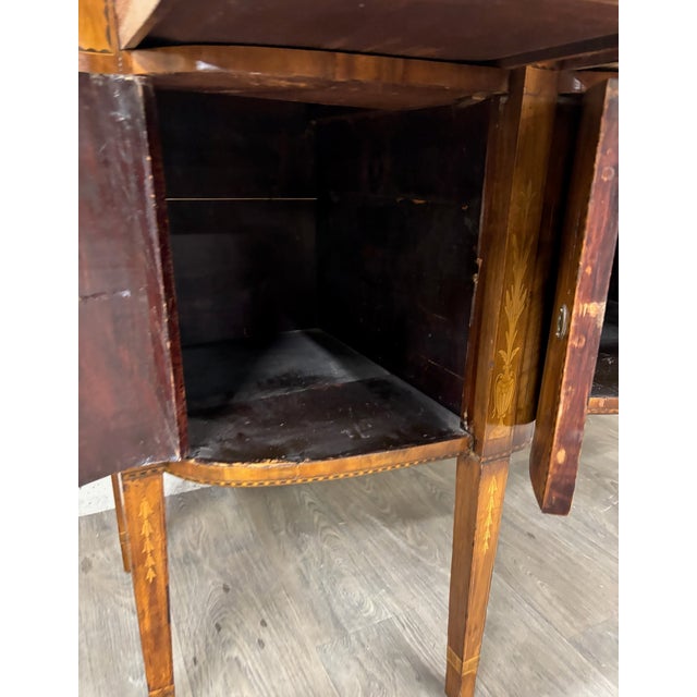 Antique Federal Style Satinwood Inlaid Bowfront Sideboard Server Buffet Credenza For Sale - Image 13 of 18