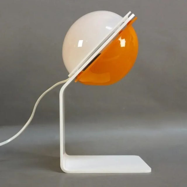 Guzzini Orange Table Lamp from Guzzini, 1970s For Sale - Image 4 of 10