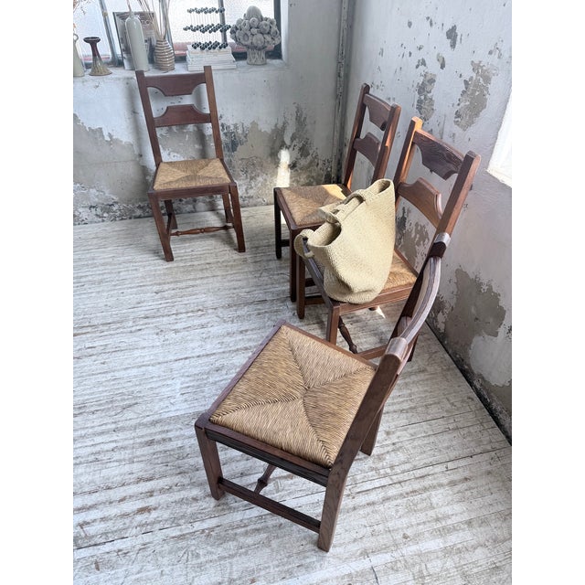 Rustic Oak Chairs from De Puydt, Belgium, 1970s, Set of 4 For Sale - Image 12 of 18