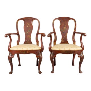 Waldorf Astoria George I Style Chinoiserie Armchairs - a Pair For Sale