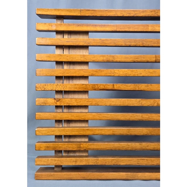 Solid Walnut Slat Bench or Coffee Table, Mid Century George Nelson Style For Sale - Image 10 of 16