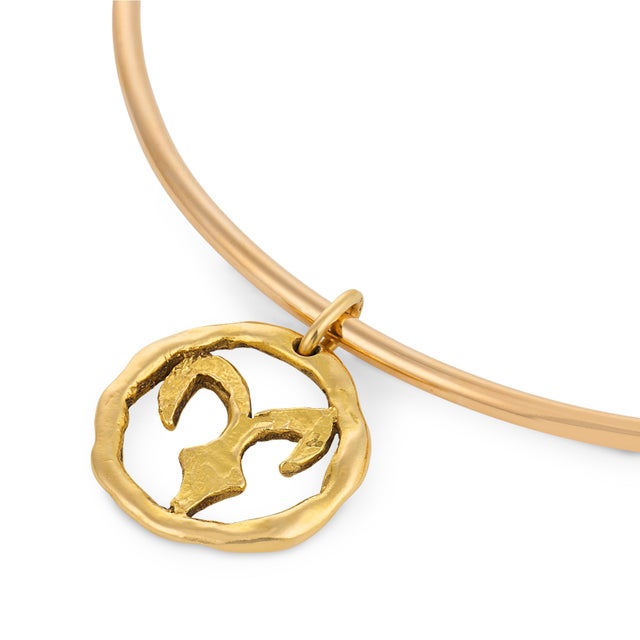 Contemporary 1960s Cartier George l'Enfant French 18k Yellow Gold Zodiac Choker Necklace For Sale - Image 3 of 5