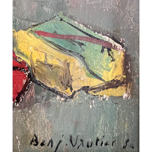 Modern Benjamin II Vautier, Parchemin rouge, 1956, Oil on Cardboard, Framed For Sale - Image 3 of 11