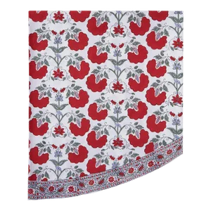 Janvi Red Round Tablecloth, 90-Inch