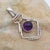 Contemporary Vintage Modern Amethyst Sterling Pendant For Sale - Image 3 of 7
