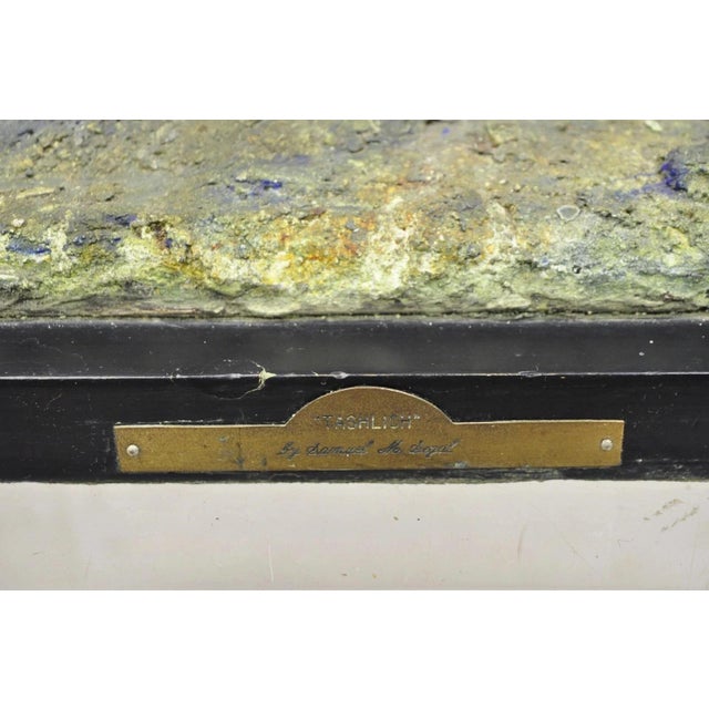"Tashlich" by Samuel M Segal Judaism Vintage Brutalist Green Plaster Sculpture For Sale - Image 9 of 12