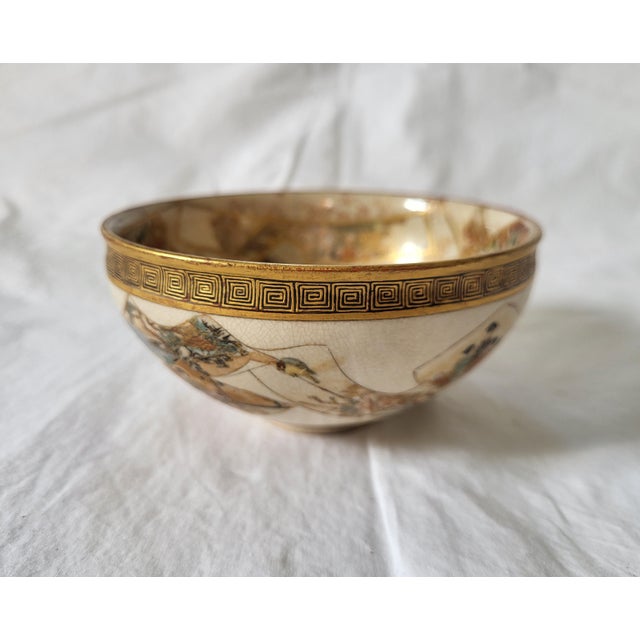 Antique Meiji Japanese Kyoto-Satsuma Tea Bowl, 1890 For Sale - Image 6 of 6