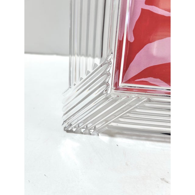 Art Deco Vintage Heavy Cut Crystal Picture Frame With Fluted Art Deco Design For Sale - Image 3 of 9