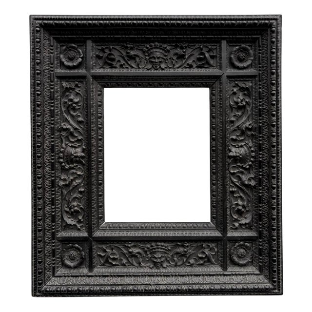 Neo-Renaissance Ebony Frame with Pogliani-Style Masks, 1890s For Sale