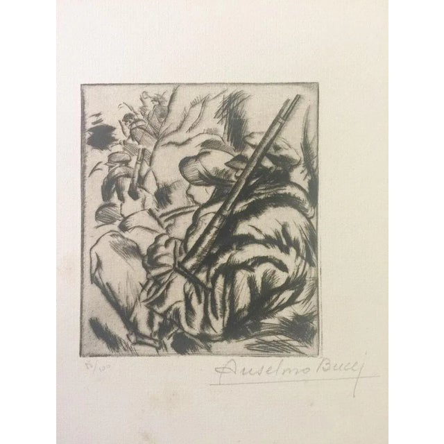 Avant l'Attaque - Original Etching by Anselmo Bucci - 1917 1917 For Sale - Image 3 of 3