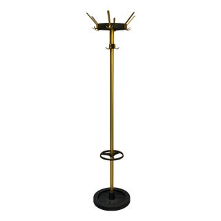 Vintage Brass & Metal Coat Stand from Jacques Adnet, France, 1950s For Sale