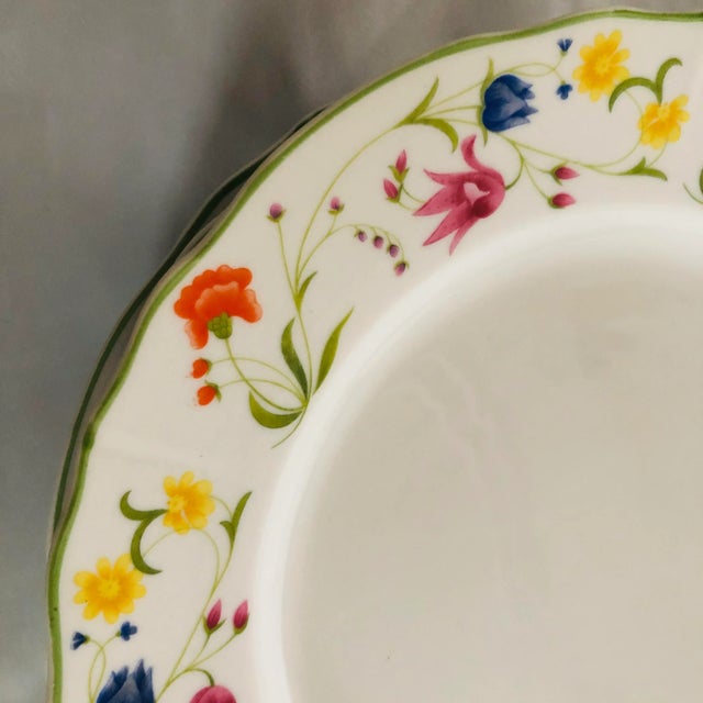 1980s Vintage Denby Langley Tea Party China Dinner Plates S/7 For Sale - Image 5 of 7