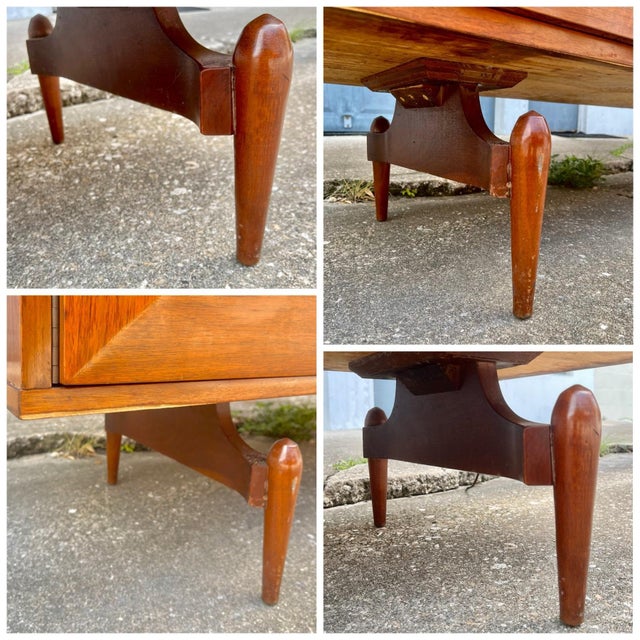 Brown Italian Style Mid Century Modern Highboy Sideboard or Dry Bar For Sale - Image 8 of 12