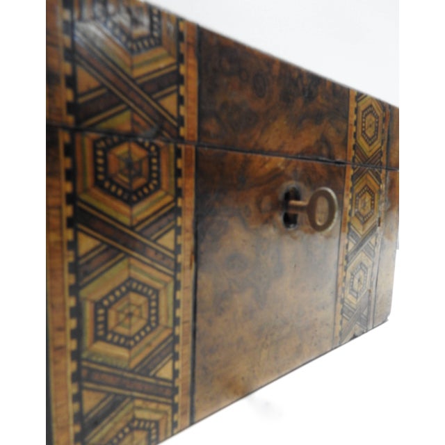 19th Century English Tunbridge Walnut Tea Caddy For Sale - Image 9 of 10