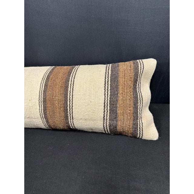 Turkish Hemp Pillow Cushion Natural Beige Brown Cushion Cover 12x46 For Sale - Image 4 of 4