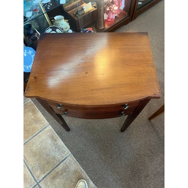 Wood Mid 1800's Mahogany 2 Drawer Stand With Inlay Detail For Sale - Image 7 of 11
