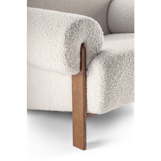 21st Century Paloma Armchair in Boucle / Wood For Sale - Image 6 of 9