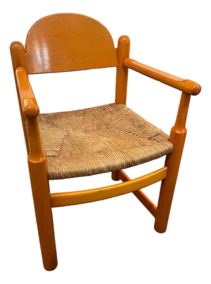 1960s Vintage Sculptural Chair Hank Lowenstein Padova Chair Rush Seat
