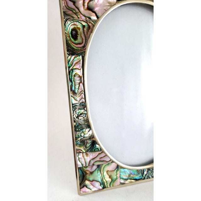 Silver Picture Frame 1950s Abalone Shell & Silver Wolmar Emilia Los Castillo Style For Sale - Image 8 of 13