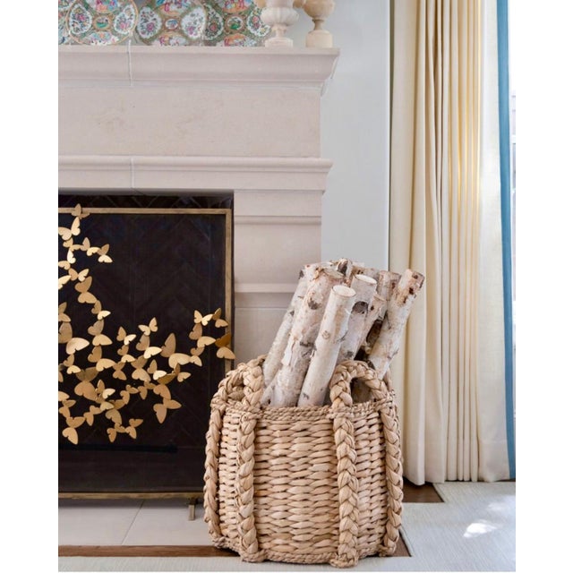 Metal Aged Gold Butterfly Fire Screen Fireplace Screen For Sale - Image 7 of 9