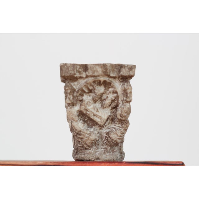 Wood Brutalist Candle Holder With Architectural Medieval-Revival Capitals For Sale - Image 7 of 16