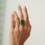 12.59 Ct Emerald Solitaire Contemporary Cocktail Ring Size 5 by VRJewels in 18k Yellow Gold For Sale In New York - Image 6 of 15