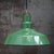 Vintage Industrial American Green Enamel Pendant Light For Sale - Image 4 of 6