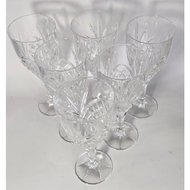 Transparent 1990s Art Deco Cut Crystal Goblets - Set of Six For Sale - Image 8 of 11